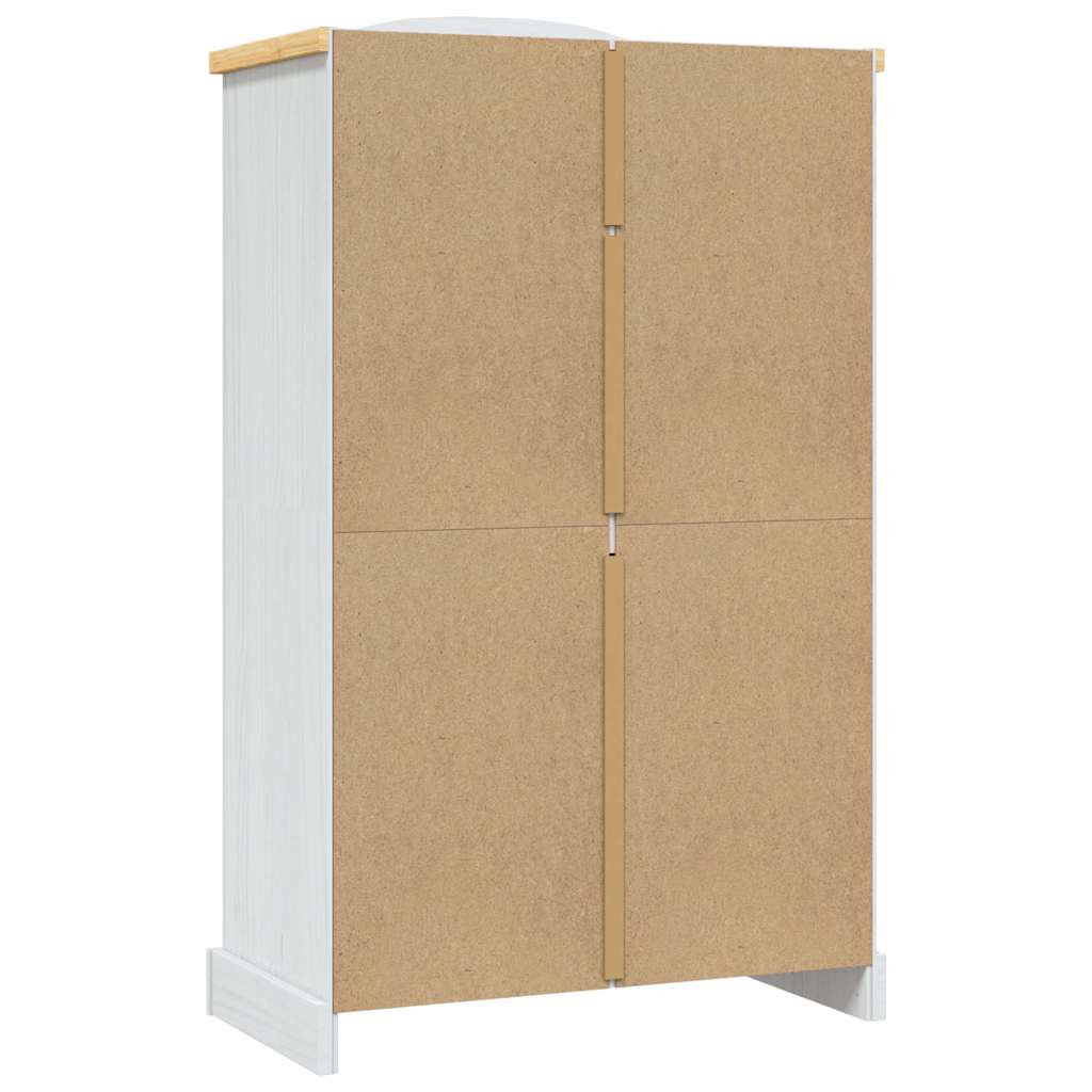 Mexican Pine 2 Door Wardrobe Rustic White | Simpledeals