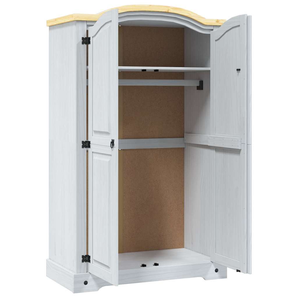 Mexican Pine 2 Door Wardrobe Rustic White | Simpledeals