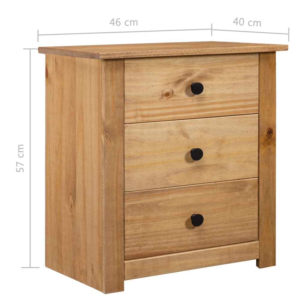Pine Wood Bedside Table 3 Drawers | Simpledeals