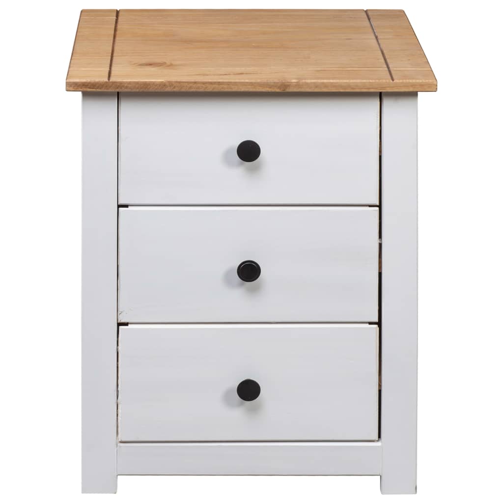Solid Pine Bedside Table 3 Drawer White | Simpledeals