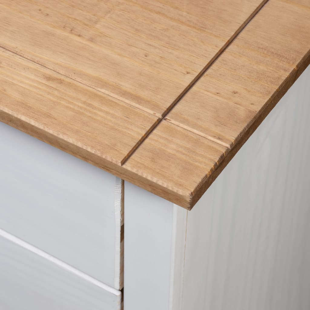 Solid Pine Bedside Table 3 Drawer White | Simpledeals
