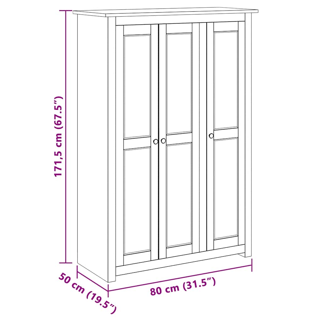 3-Door Wardrobe White Pine Panama Range
