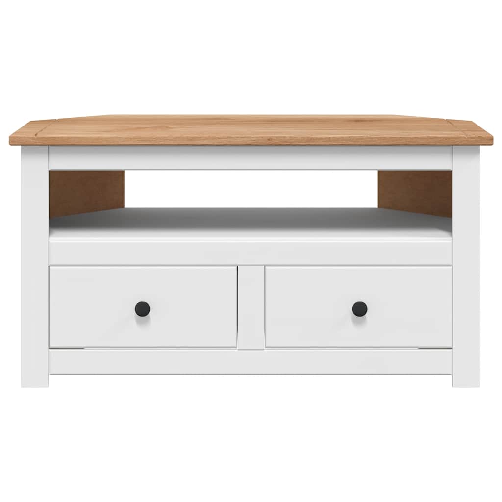 Corner Tv Cabinet White Wood 93x49x49cm