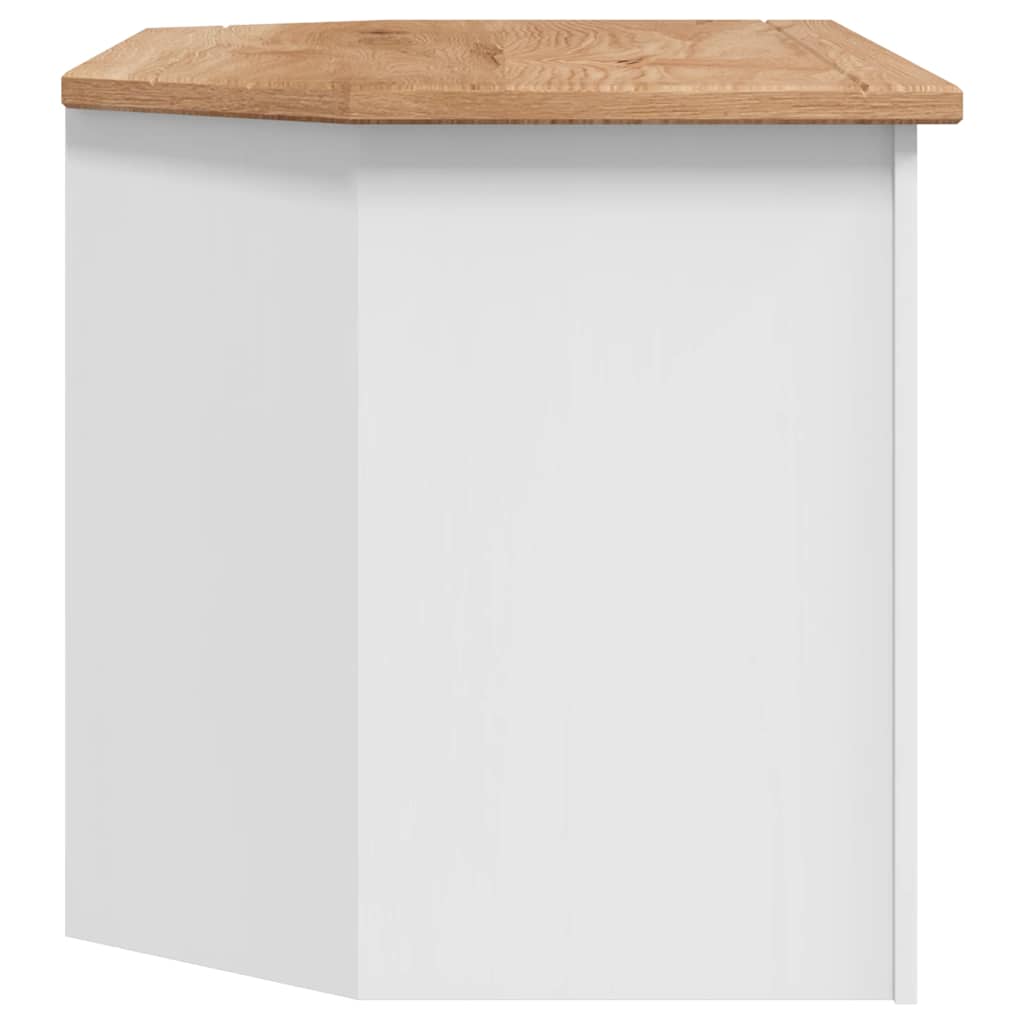 Corner Tv Cabinet White Wood 93x49x49cm
