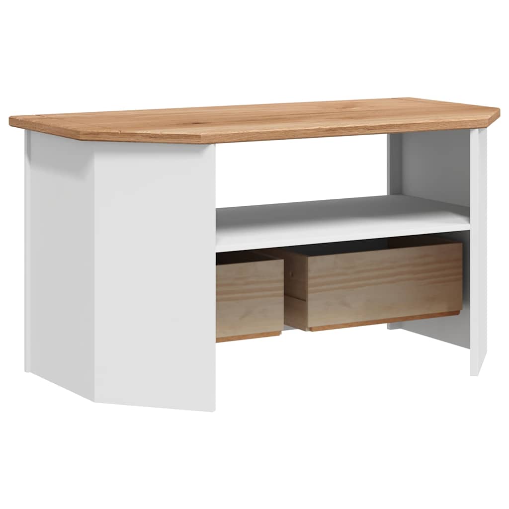 Corner Tv Cabinet White Wood 93x49x49cm