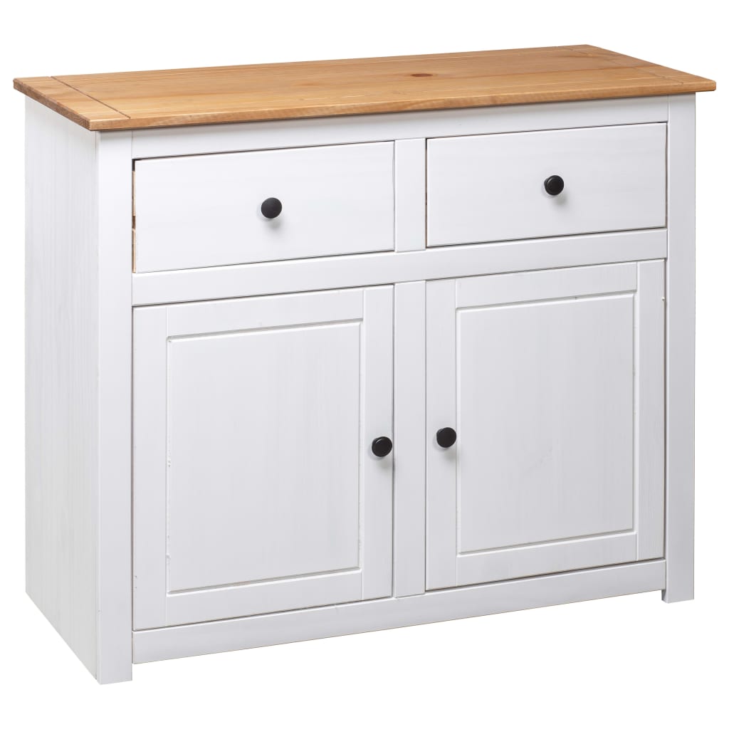 White Sideboard Solid Pine 93x40x80cm