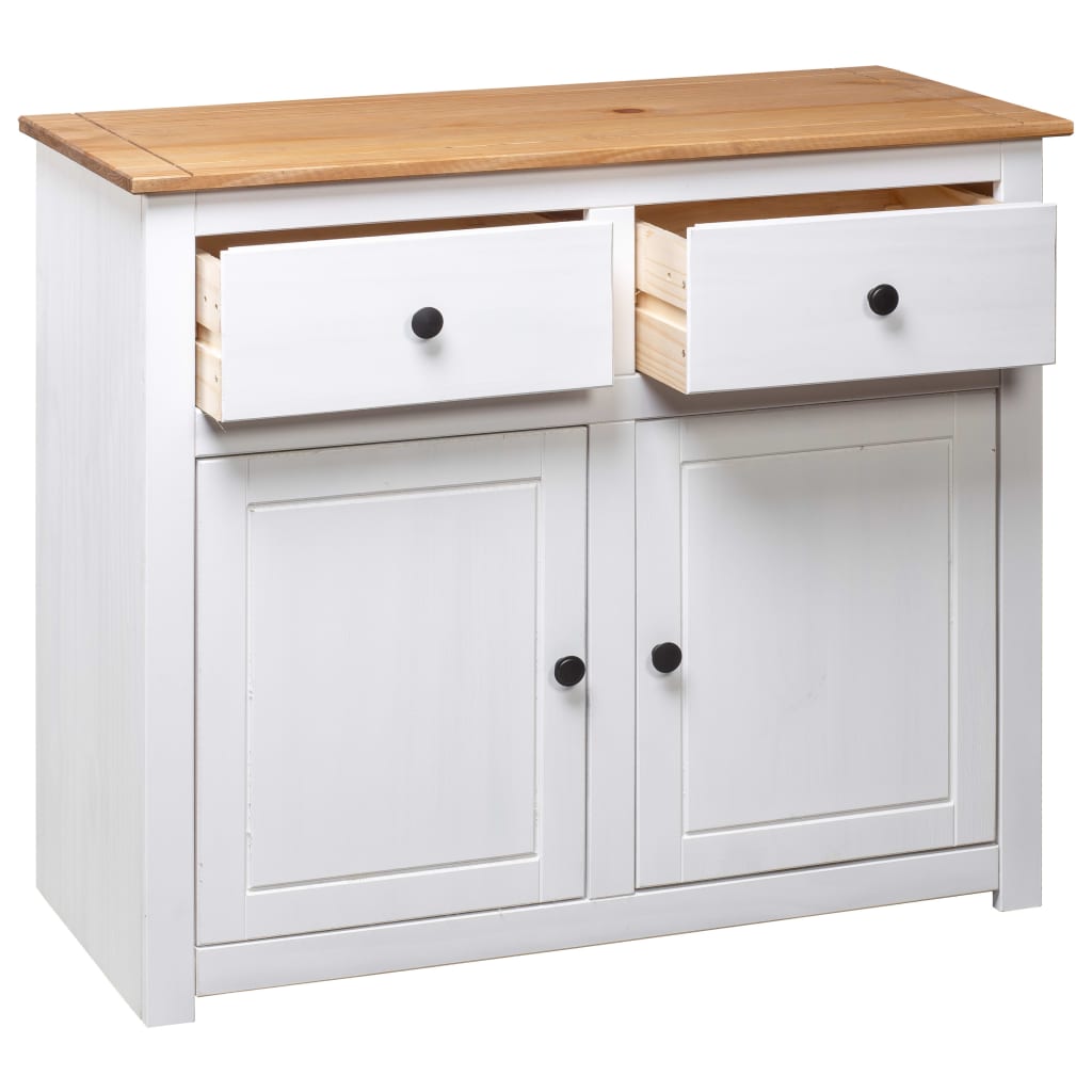White Sideboard Solid Pine 93x40x80cm