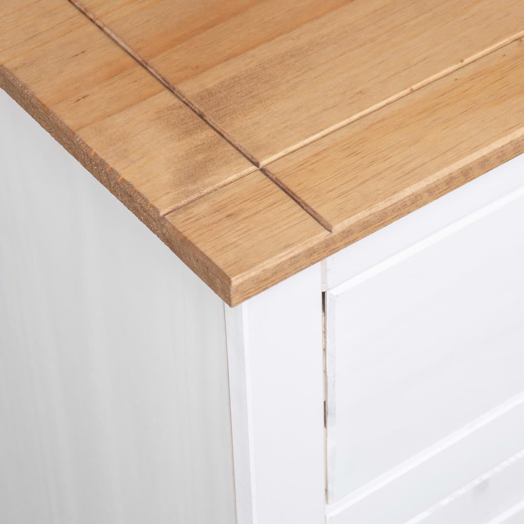 White Solid Pine Sideboard 3 Drawers 135cm | Simpledeals