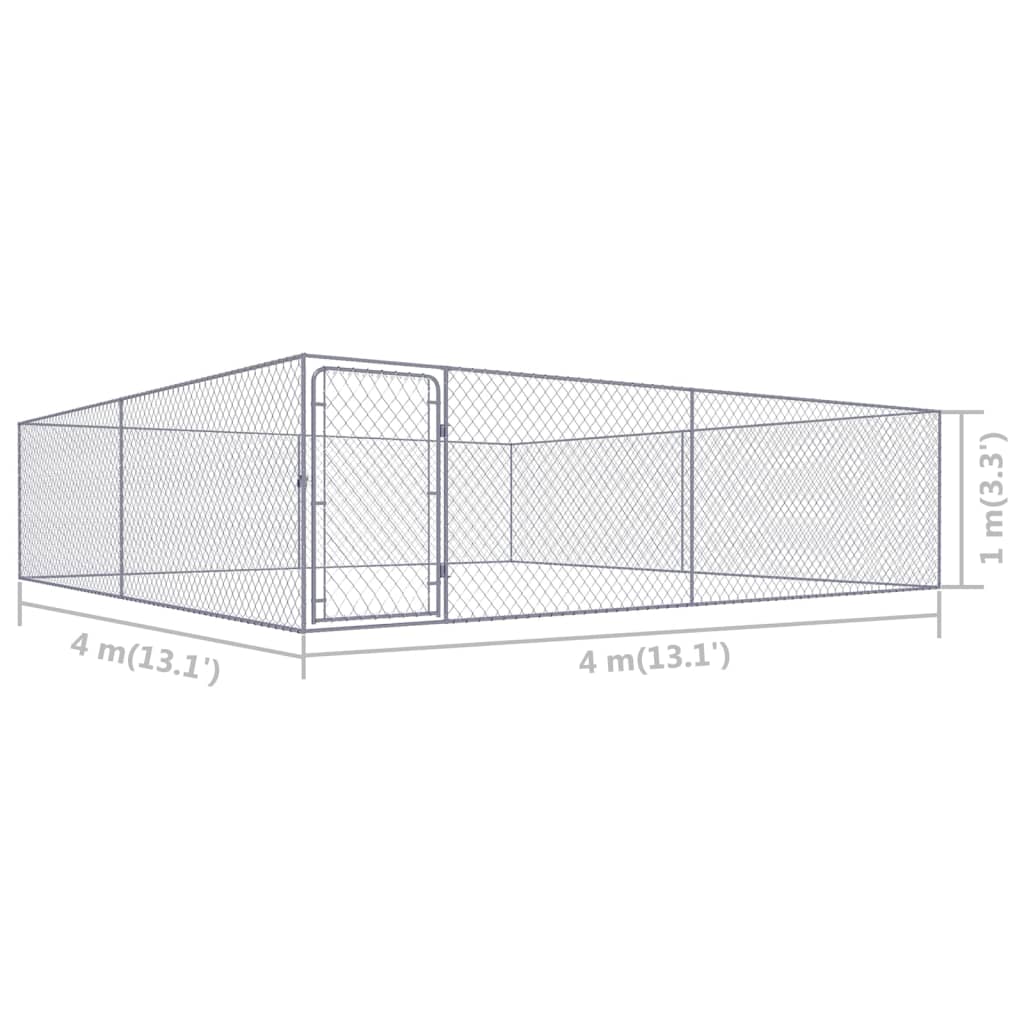 Outdoor Dog Kennel Galvanised Steel  M