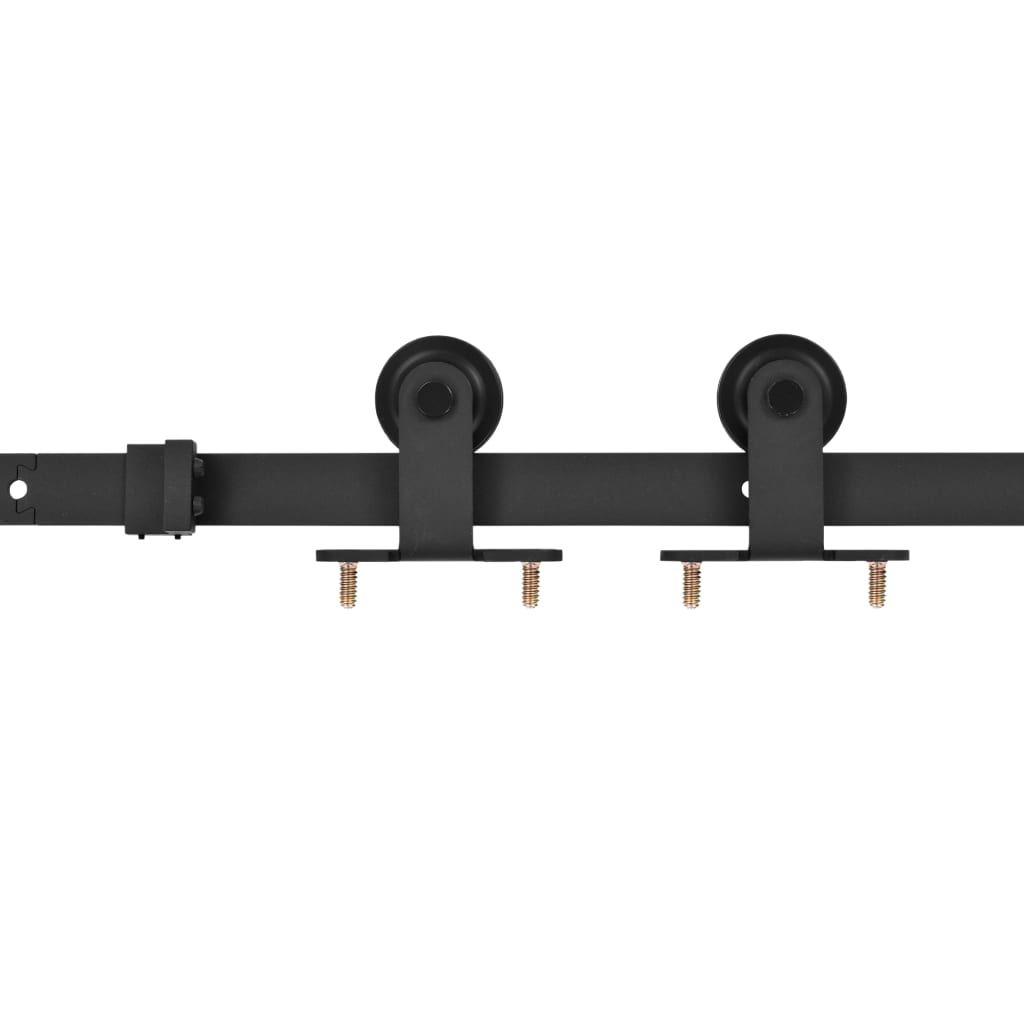 Sliding Barn Door Hardware Kit 200cm Steel Black | Simpledeals