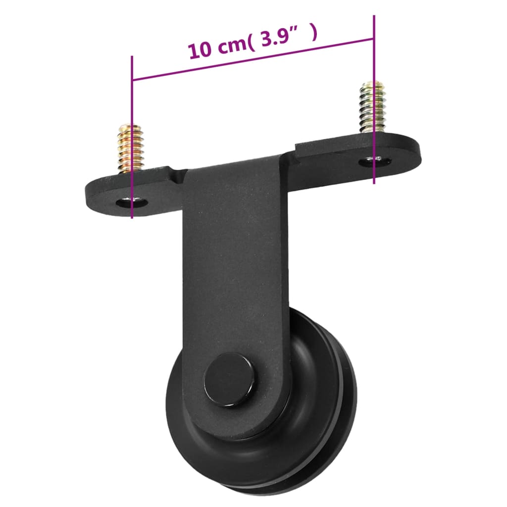 Sliding Barn Door Hardware Kit 200cm Steel Black | Simpledeals