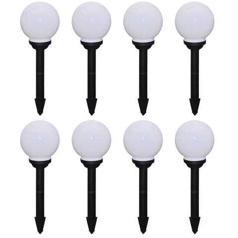 Outdoor Pathway Lamps 8 pcs LED 15 cm with Ground Spike