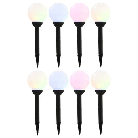 Outdoor Solar Lamps 8 pcs LED Spherical 15 cm RGB