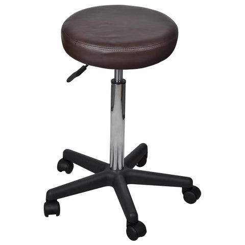 Office Stools 2 pcs Brown faux Leather