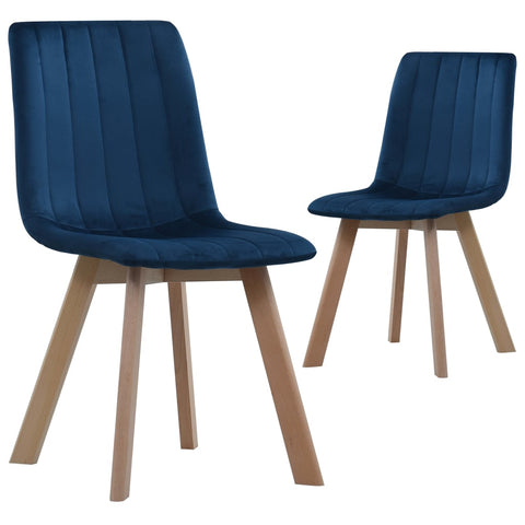 Dining Chairs 2 pcs Blue Velvet