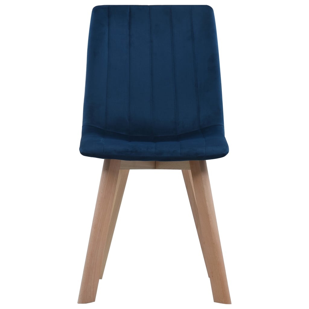 Dining Chairs 2 pcs Blue Velvet