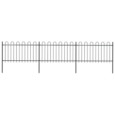 Garden Fence with Hoop Top Steel Durable
