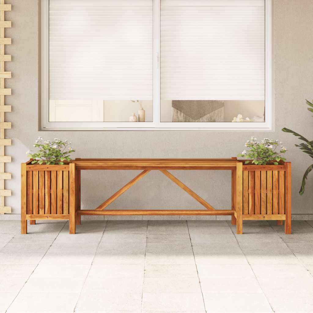 Acacia Wood Garden Bench Planter Box 150cm | Simpledeals