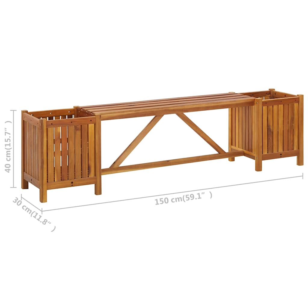 Acacia Wood Garden Bench Planter Box 150cm | Simpledeals
