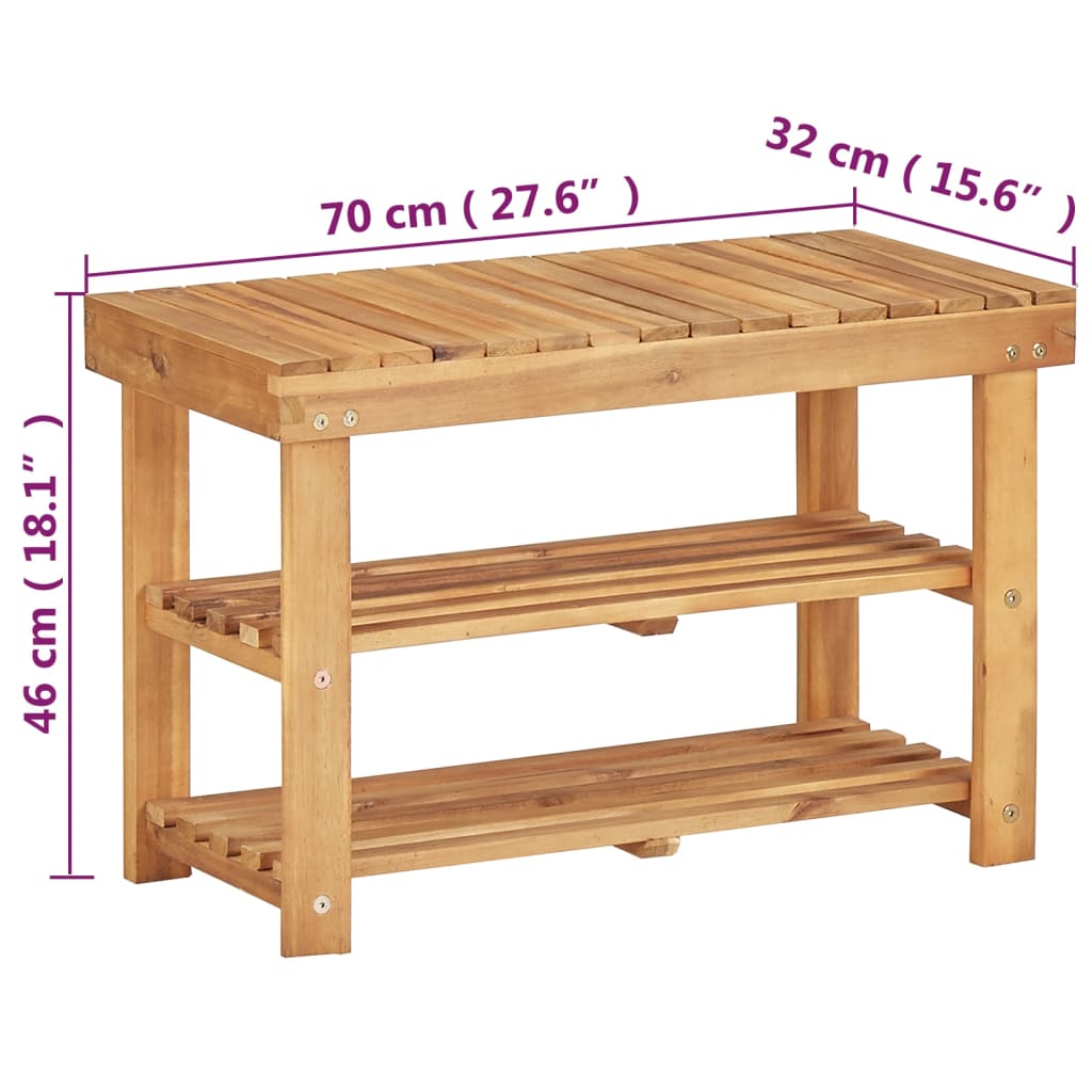 Shoe Rack Solid Acacia Wood