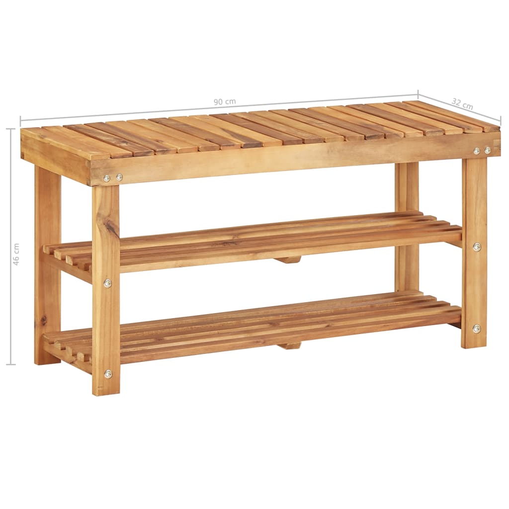 Shoe Rack Solid Acacia Wood- Natural