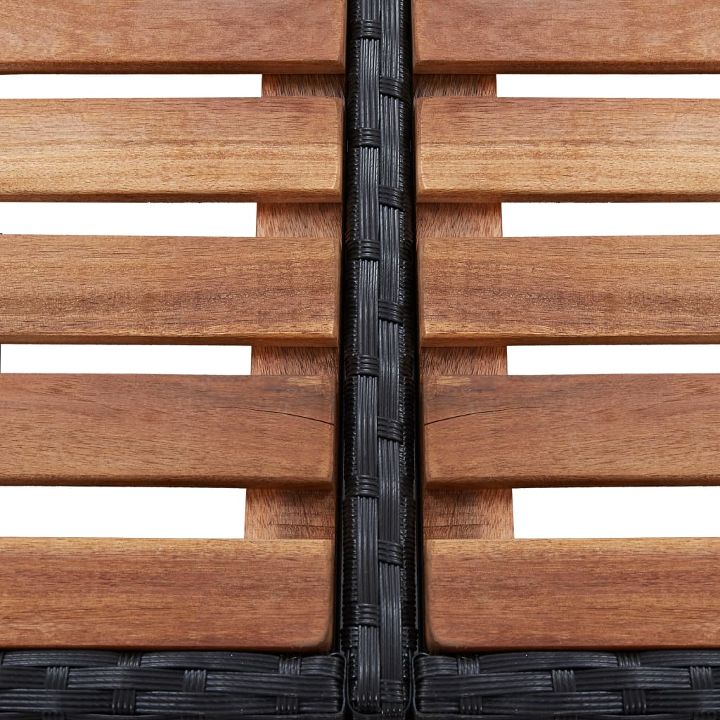Square Spa Surround Poly Rattan Acacia Steps | Simpledeals