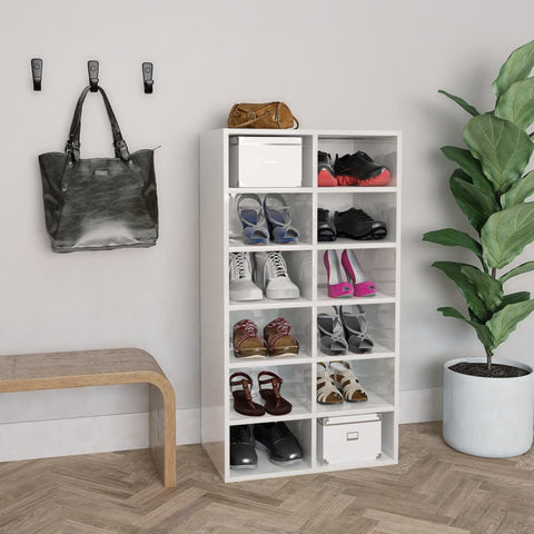 Shoe Rack High Gloss White  Chipboard