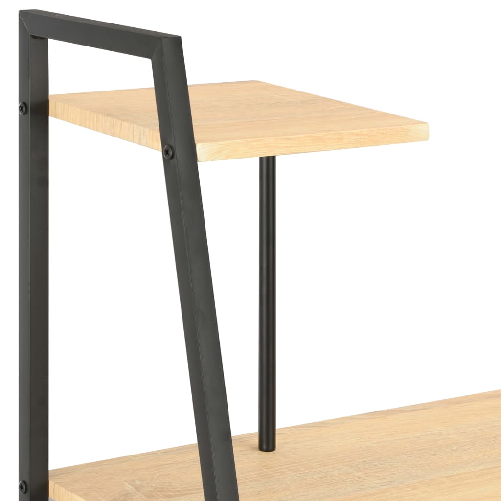 Desk with Shelving Unit Black and Oak