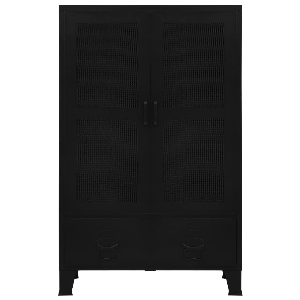 Office Cabinet with esh Doors Industrial Black Steel