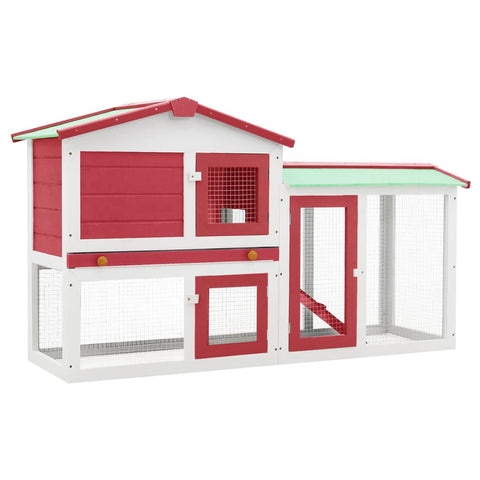 Large Rabbit Hutch Red and White