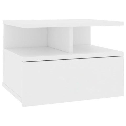 Floating Nightstand White Chipboard