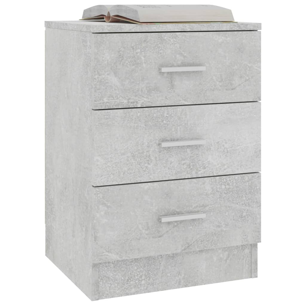 Bedside Cabinet Concrete Grey - Chipboard