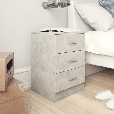 Bedside Cabinets 2 pcs Concrete Grey - Chipboard