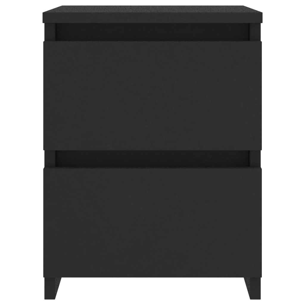 Bedside Cabinets 2 pcs Black - Chipboard