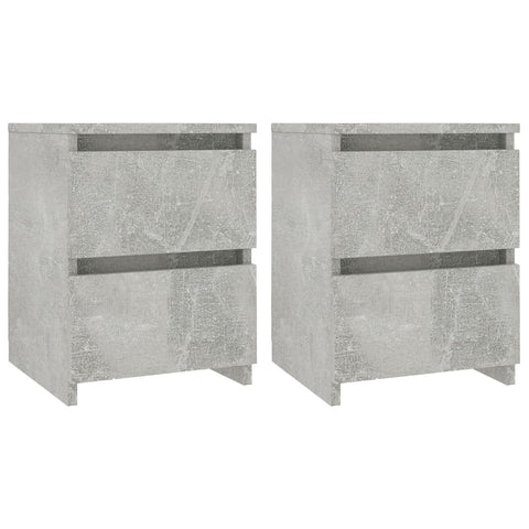 Bedside Cabinets 2 pcs Concrete Grey  Chipboard