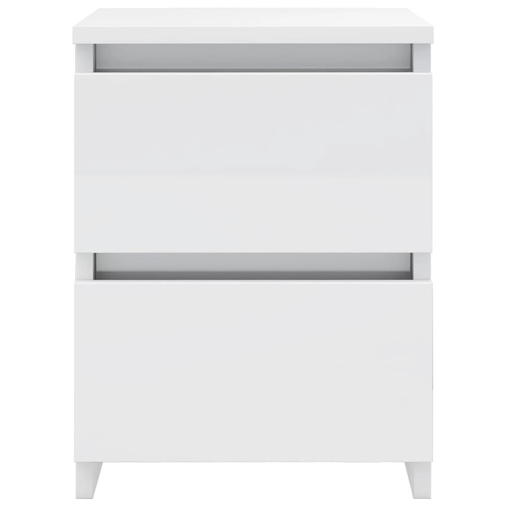 Bedside Cabinet High Gloss White  Chipboard