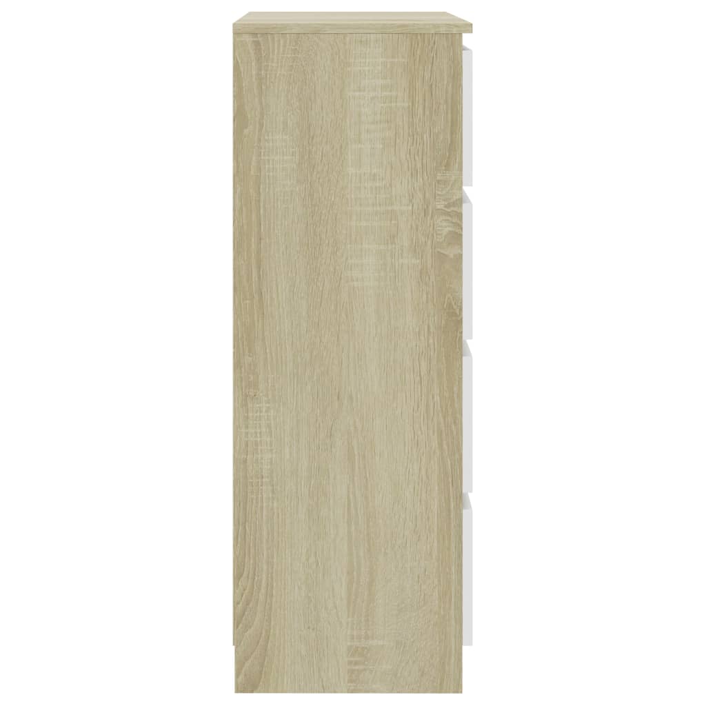 Sideboard White and Sonoma Oak