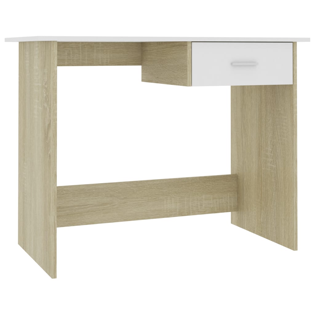 Desk White and Sonoma Oak -Chipboard