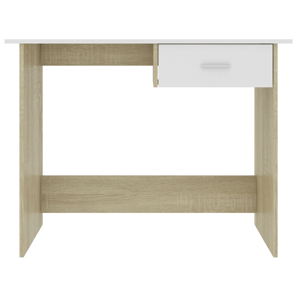 Desk White and Sonoma Oak -Chipboard