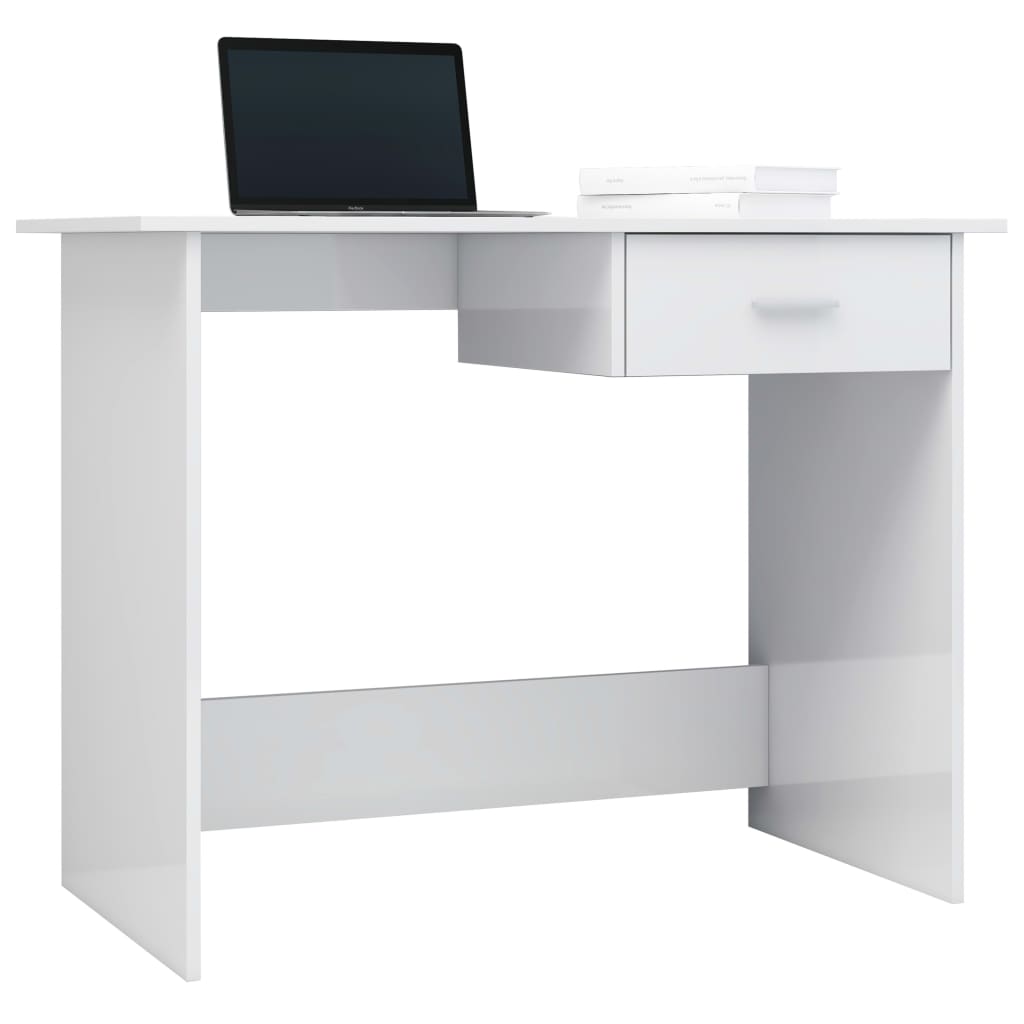 Desk High Gloss White Chipboard