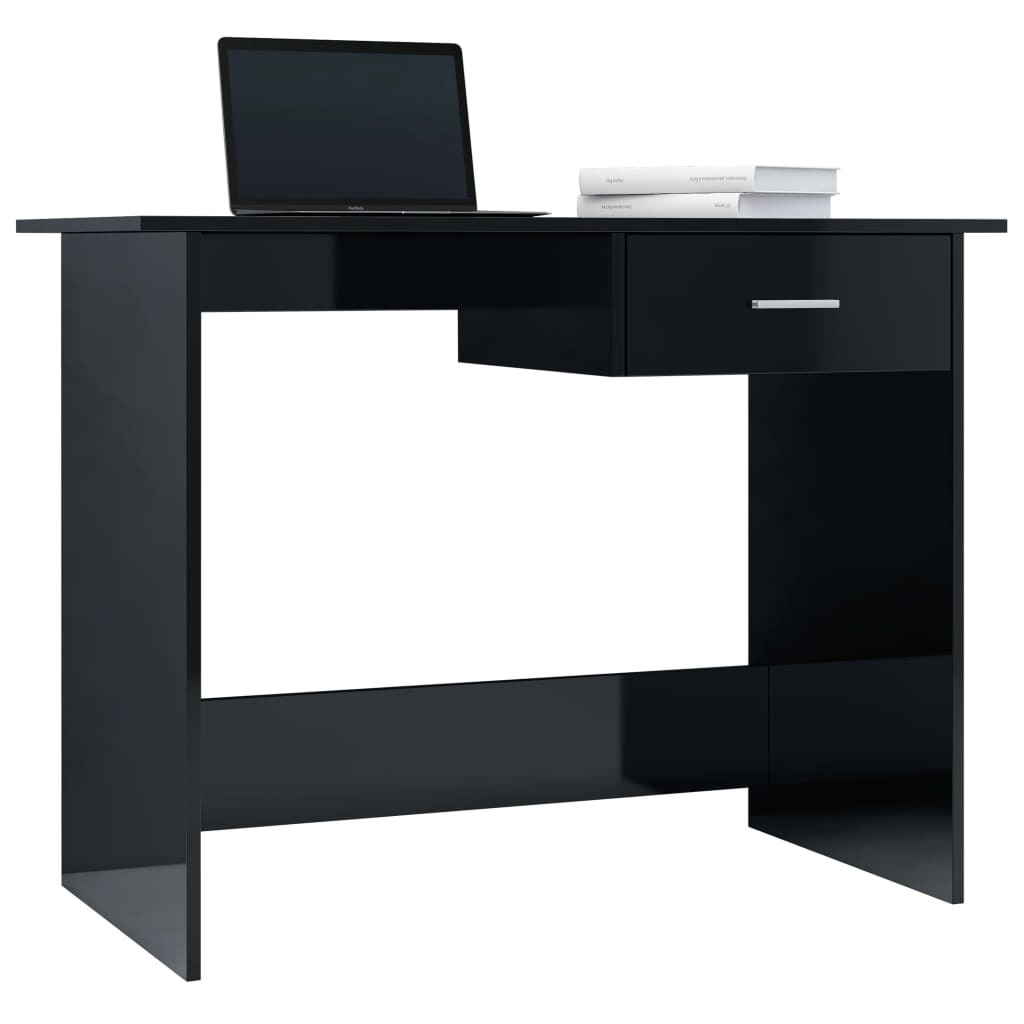 Desk High Gloss Black - Chipboard