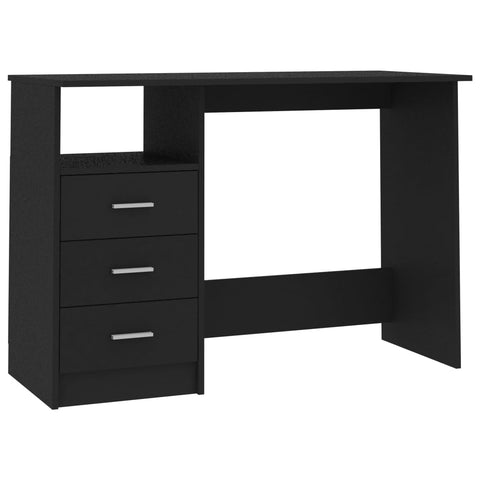 Desk with Drawers Black  Chipboard