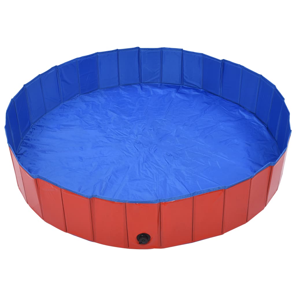 Foldable Dog Swimming Pool Red PVC L