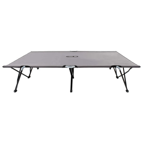 Two Person Folding Camping Cot Grey Steel