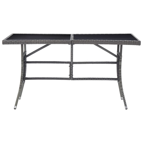 Garden Table Grey -  Poly Rattan