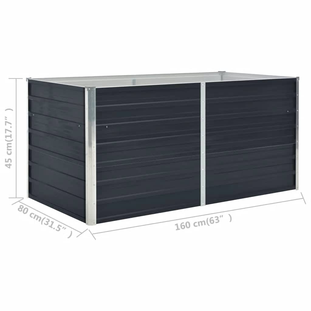 Elegant Raised Garden Bed Galvanised Steel Anthracite