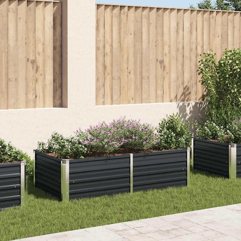 Elegant Raised Garden Bed Galvanised Steel Anthracite