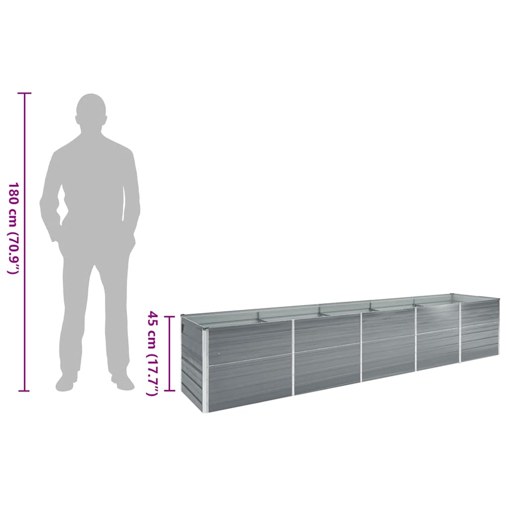 Galvanised Steel Raised Garden Bed 400x80cm | Simpledeals