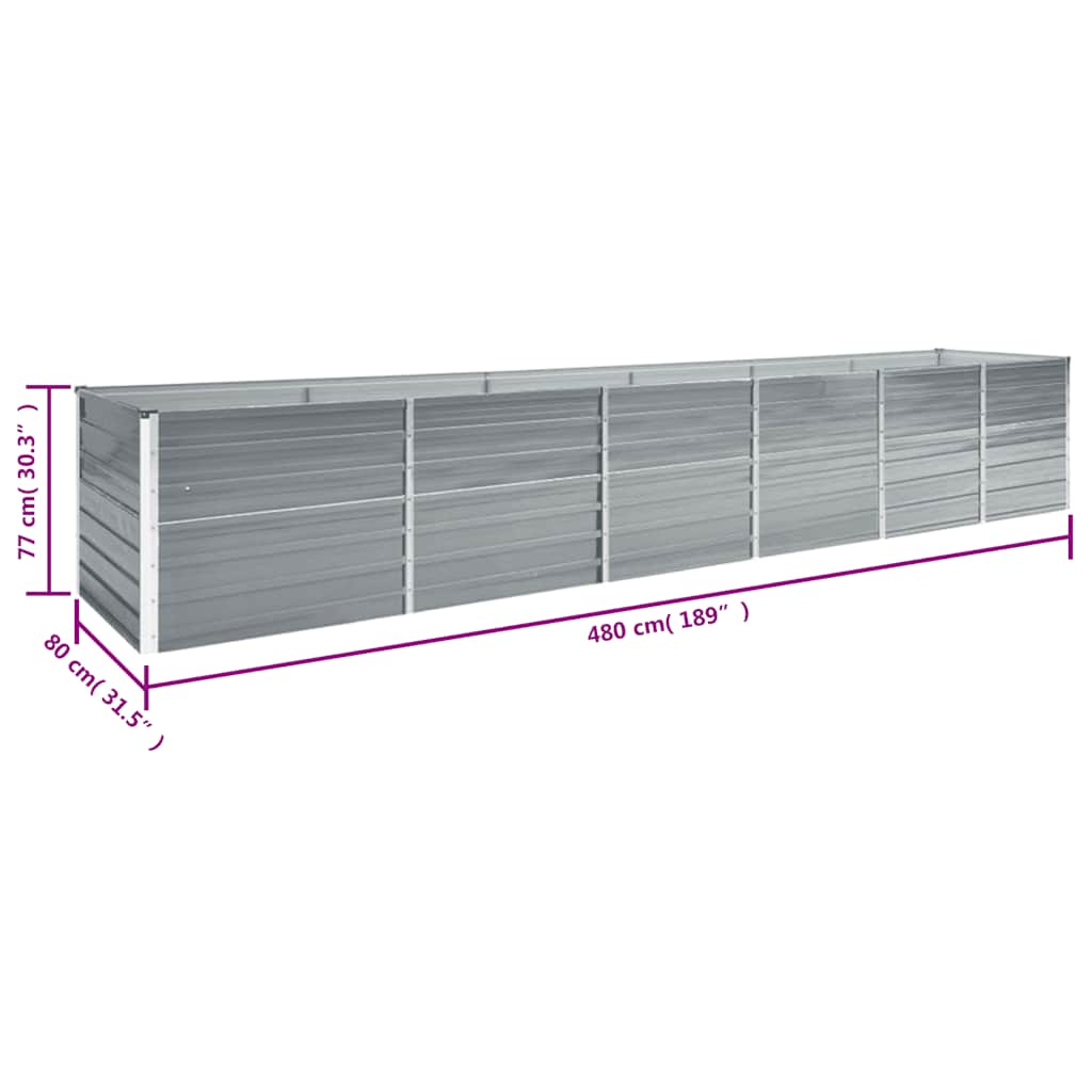 Galvanised Steel Raised Garden Bed 480cm | Simpledeals