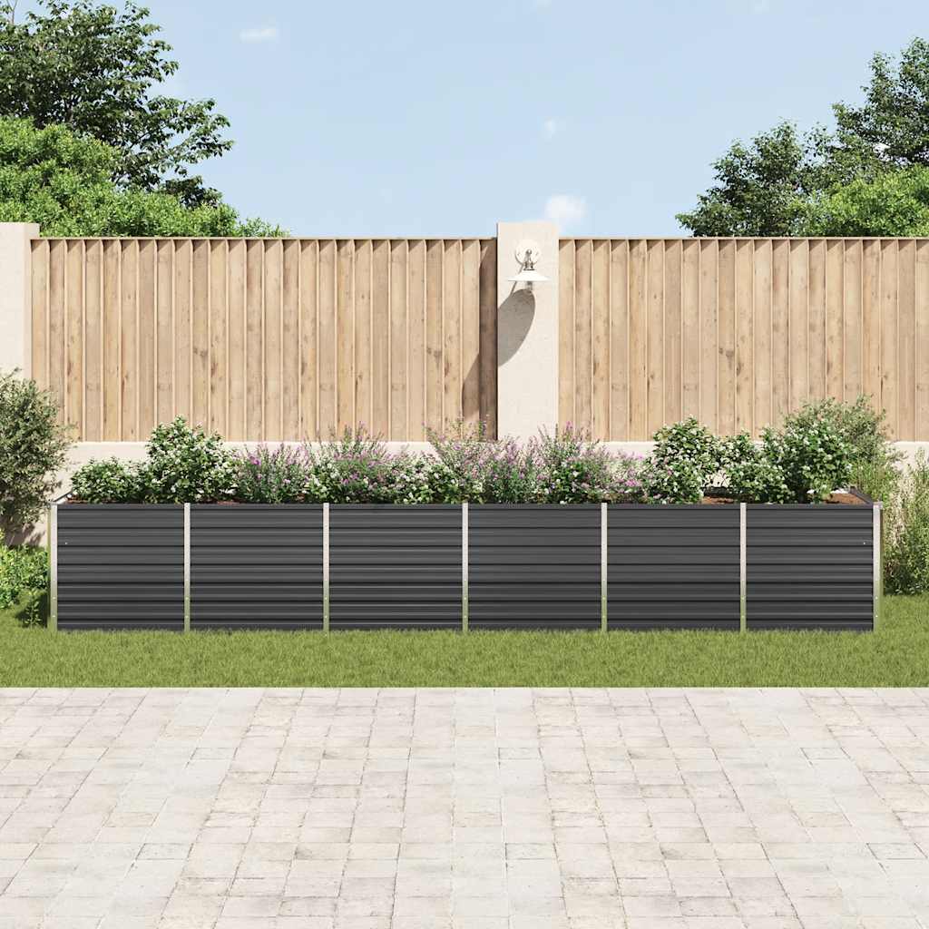 Galvanised Steel Raised Garden Bed 480cm Anthracite | Simpledeals